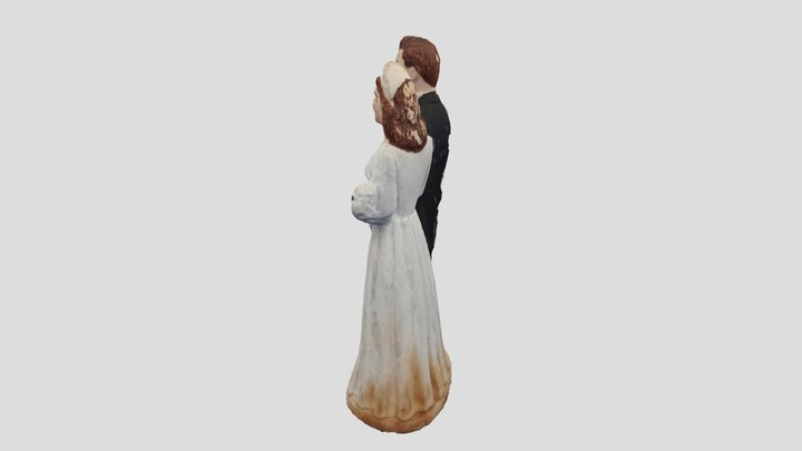 Wedding Cake Couple 01 3D Model