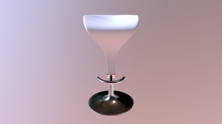 Bombo Style Barstool Adjustable 3D Model