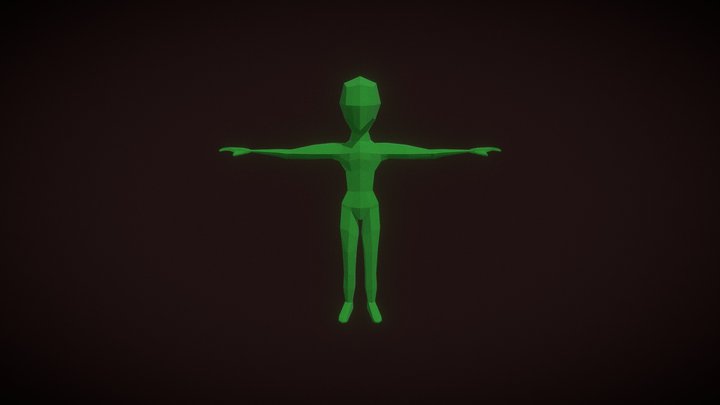Humanoid Non Binary Low Poly Character 3D Model