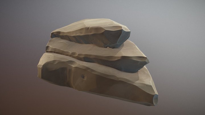 A rock that looks like a space ship. 3D Model