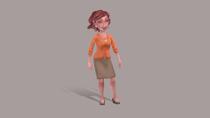 Red haired lady 3D Model