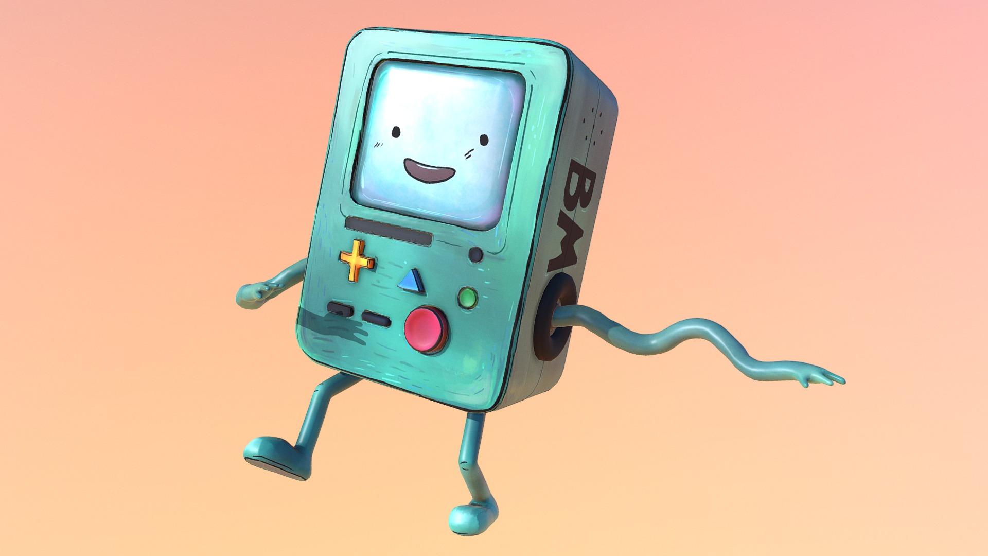 3D model BMO Dance - This is a 3D model of the BMO Dance. The 3D model is about a blue and black robot.