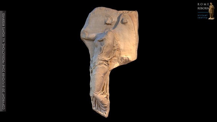 3D rendering of Athena Nike Temple, Nike from Parapet