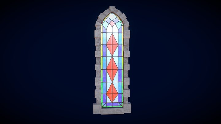Stained Glass Window 3D Model