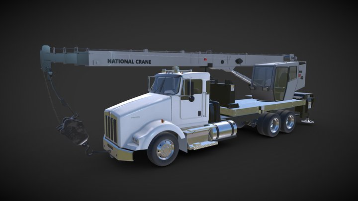 Kenworth T800 Crane Truck 3D Model