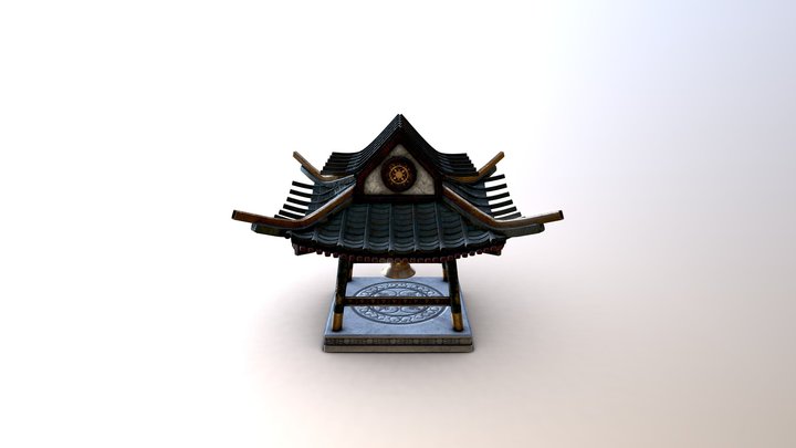 Japanese Bell Tower 3D Model