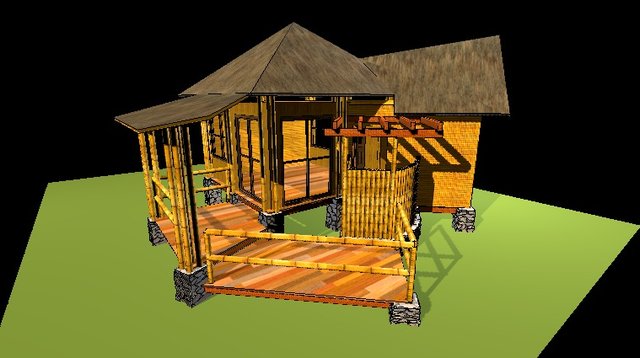 Bamboo Cabin 02 3D Model