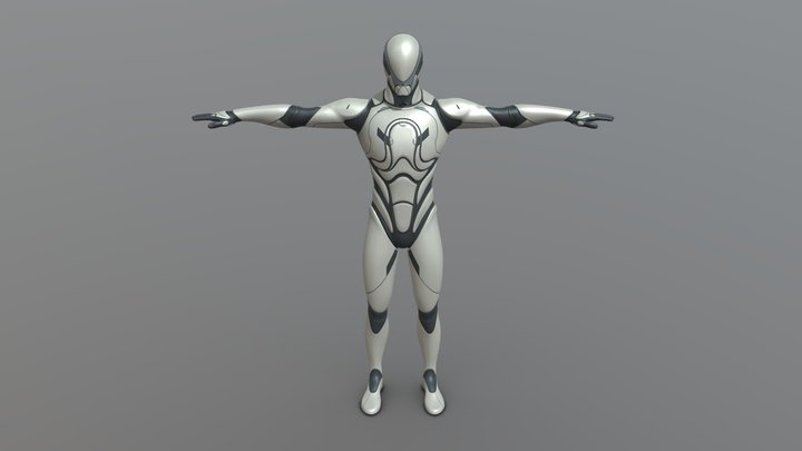 XY Bot Costume  RIG (T-Pose) 3D Model
