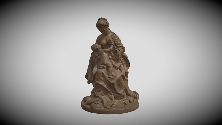 Maria zittend met haar kind op haar schoot 3D Model