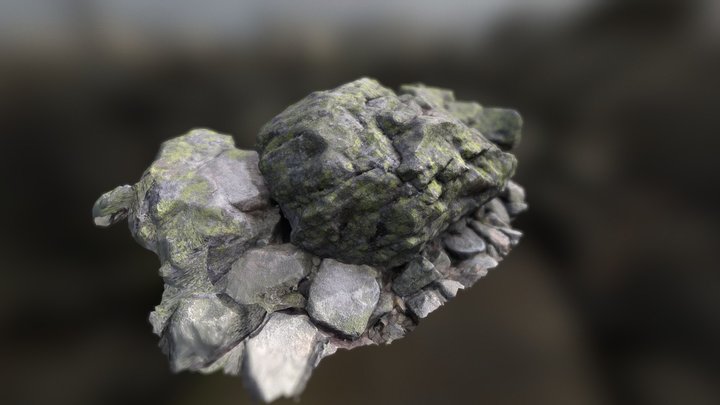 Mossy boulder 3D Model