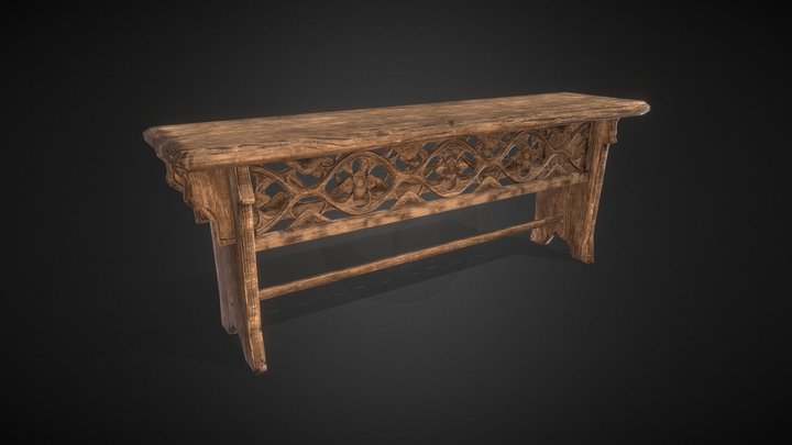 Medieval Bench 3D Model