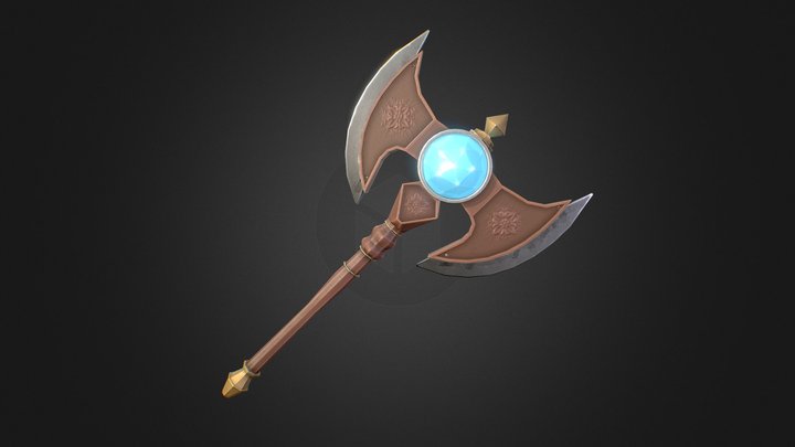 Magical Orb Axe 3D Model