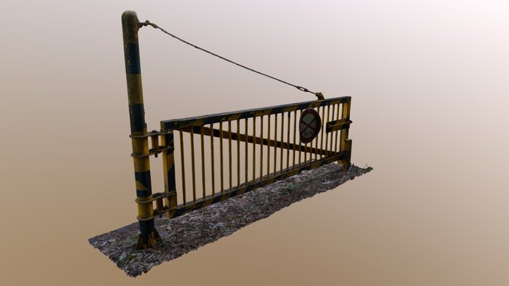 Rusted Closed Gate 3D Model