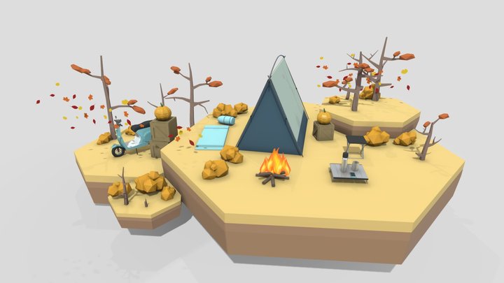 Autumn Camping 3D Model