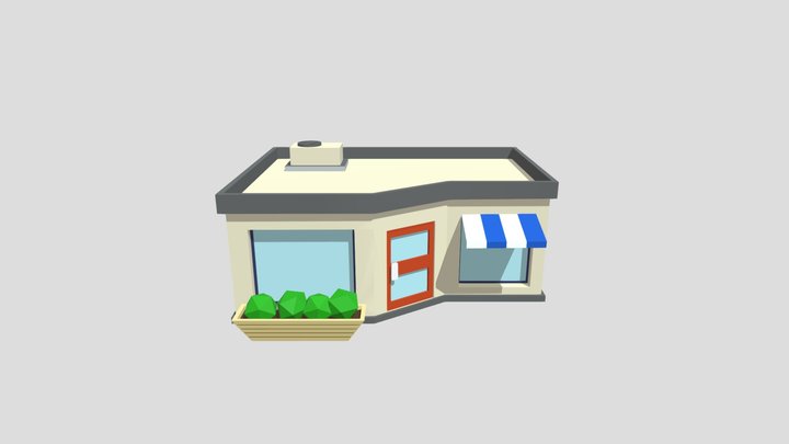 Low-Poly Shop 3D Model
