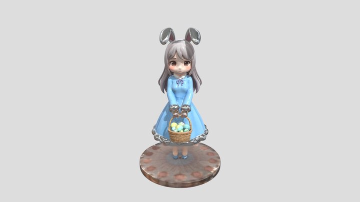 Easter Bunny Girl 3D Model