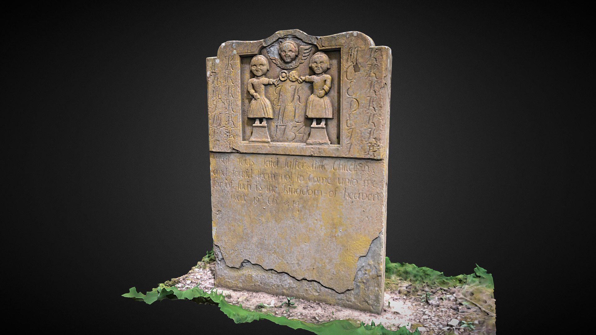 1754 gravestone, St Vigean's Kirkyard, Arbroath - Download Free 3D ...