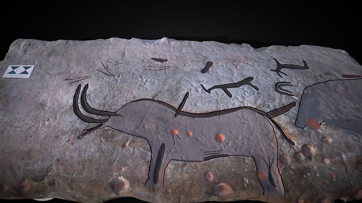 "Rain Bull" engraving interpretation 3D Model