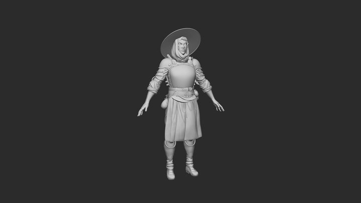 Brites de Almeida-Baker of Aljubarrota DECIMATED 3D Model