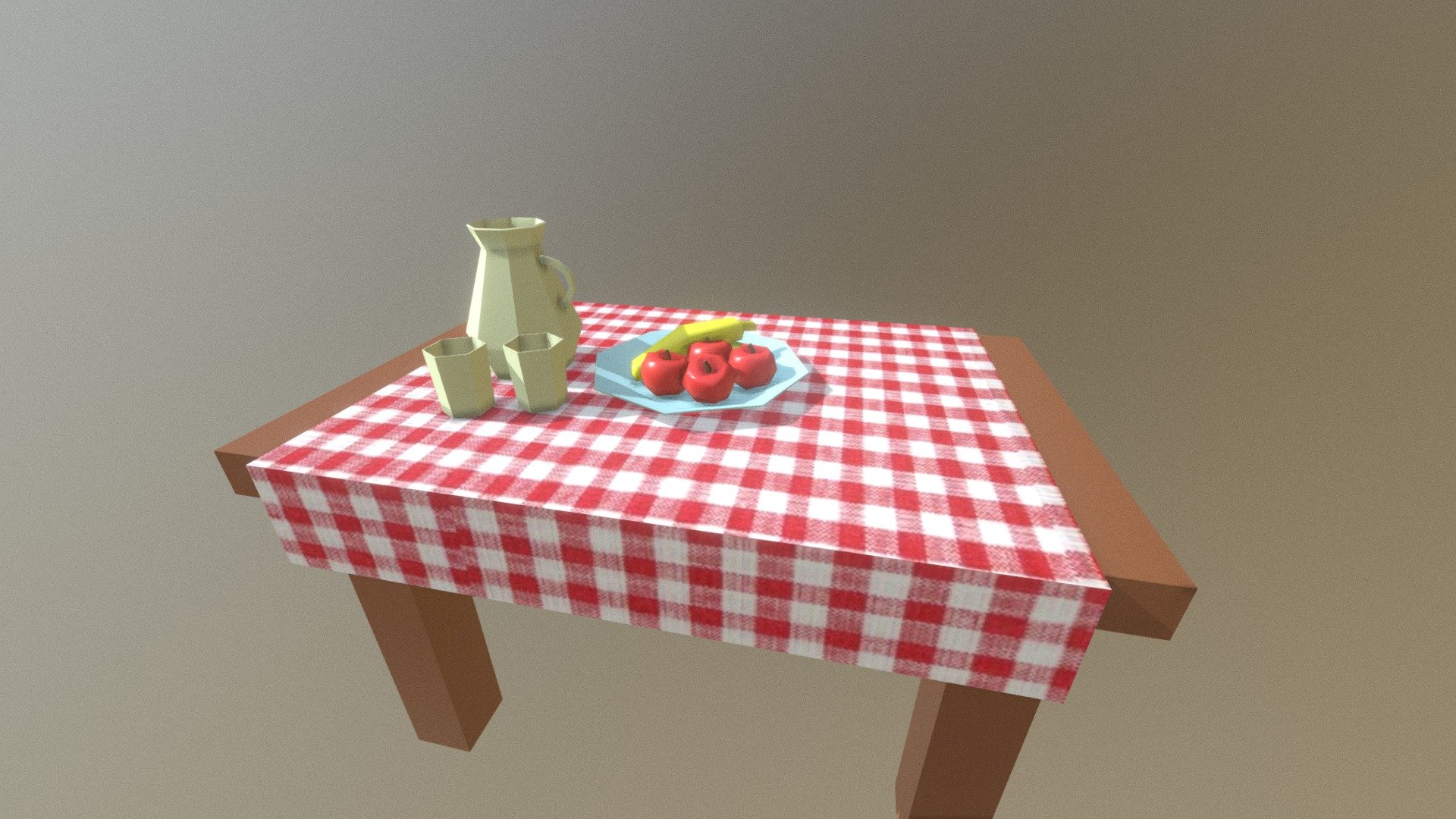 Lowpoly Breakfast Tabel