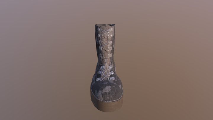 Camo boots low poly 3D Model