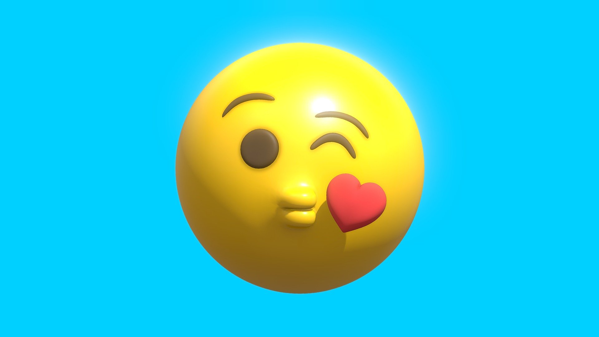 Blow a Kiss Emoticon Emoji or Smiley - Buy Royalty Free 3D model by ...
