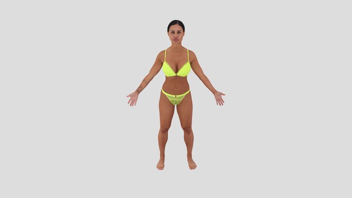 Benedetta - Female A-Pose Scan Underwear 3D Model