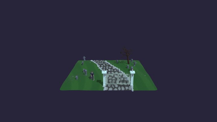 Cemetery scene with Doc 3D Model