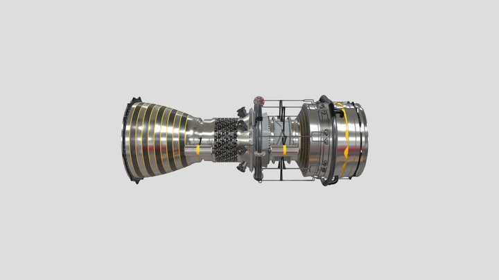 Turbine Turbofan Jet Engine 3D Model