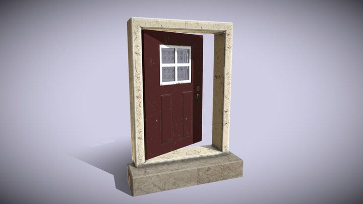 Door Traditional Curtian 3D Model