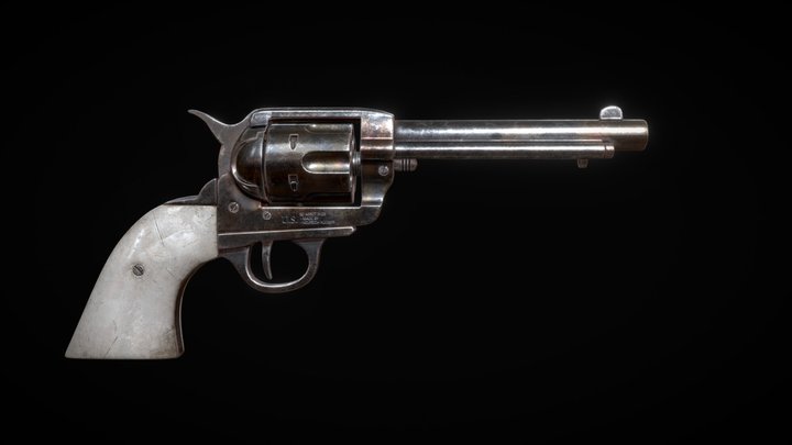 High poly revolver –  Peacemaker 3D Model