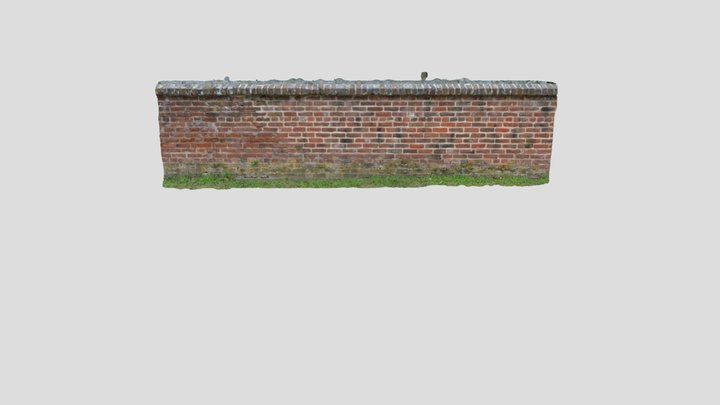 Fredericksburg Cemetery Brick Wall 3D Model