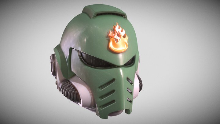 Space Marine Helmet 3D Model