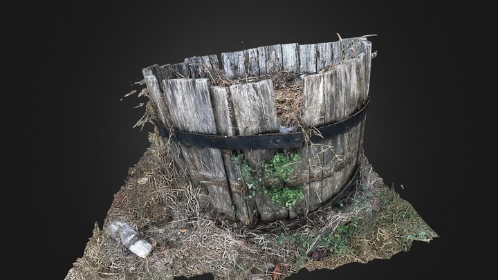 Wood Bucket with  photogrammetry 3D Model