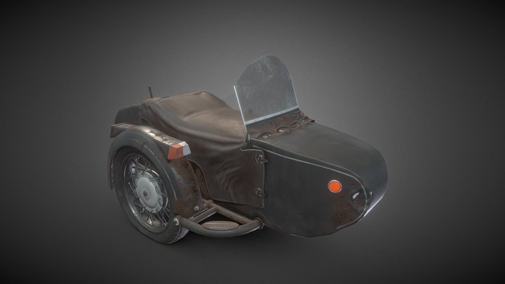 Sidecar_motorcycle_Dnepr 3D Model