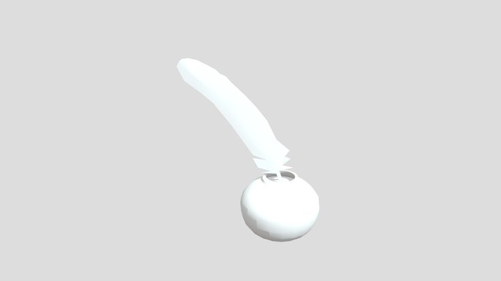 Inkwell and feather 3D Model