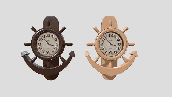 Stylized 3D Wall Clocks – Dark & Light Wood