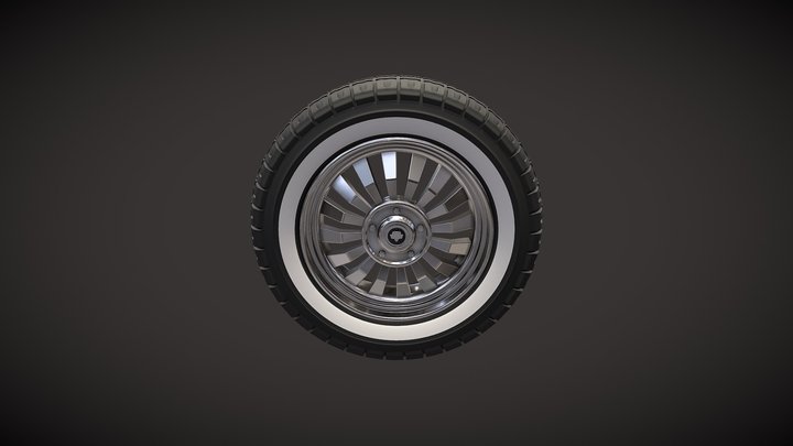 Car Wheel with Modifiers (CG Cookie Exercise) 3D Model