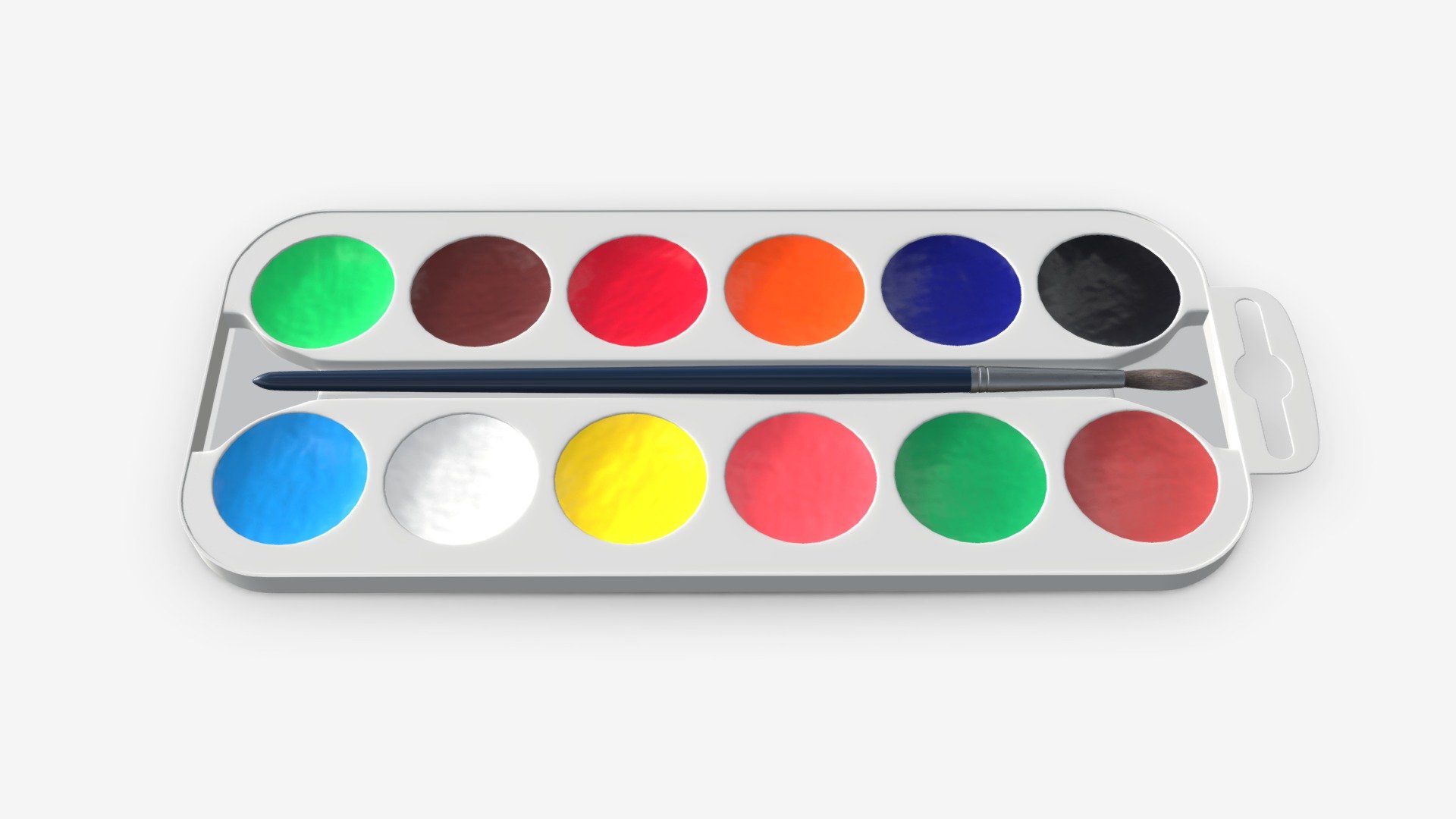 Watercolor paint set 02 — Sketchfab embed 3D viewer
