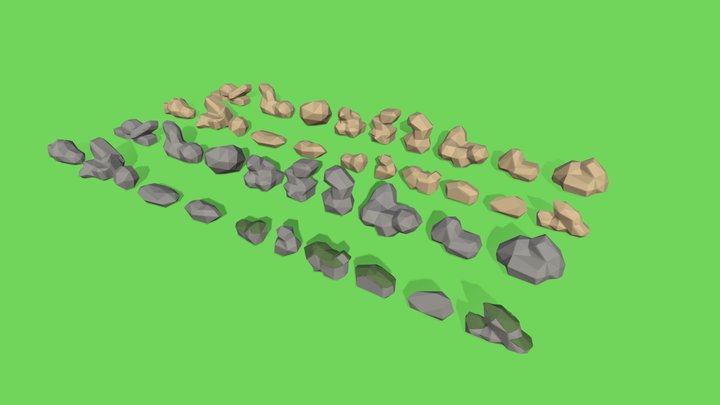 Low-Poly STONE pack 3D Model