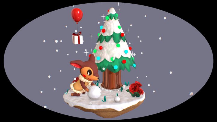 Animal Crossing - Winter Diorama 3D Model