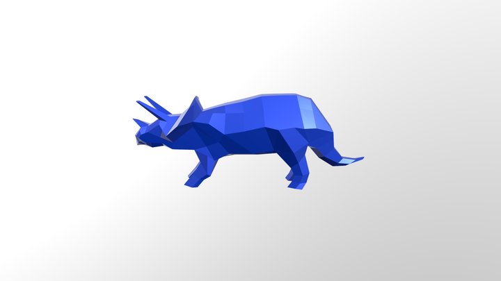 low poly triceratops 3D Model