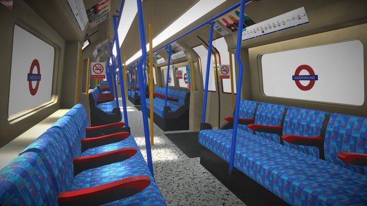 London Underground Tube Train 3D Model