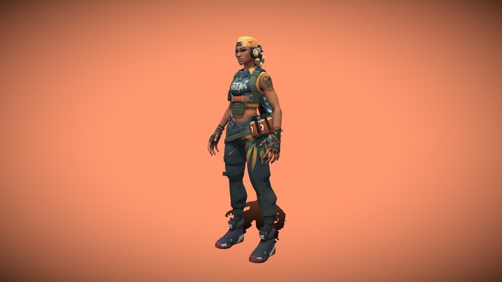 3D model Raze - character from Valorant - textured and rigged VR / AR /  low-poly rigged