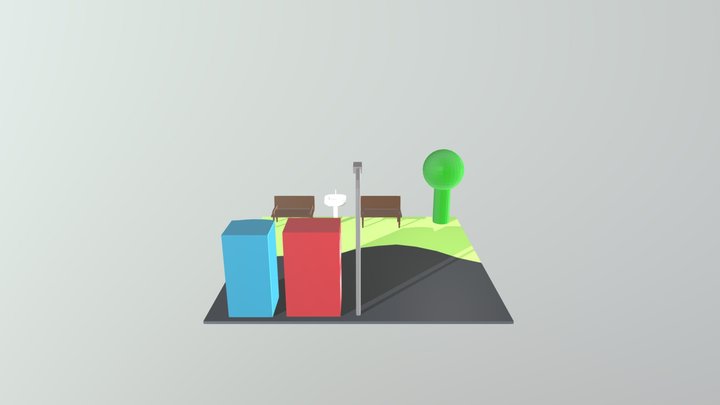 Stylized Outdoor Project (Cont'd, week 4) 3D Model