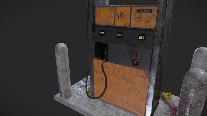 Gas Pump (Crime Scene) Game Ready 3D Model