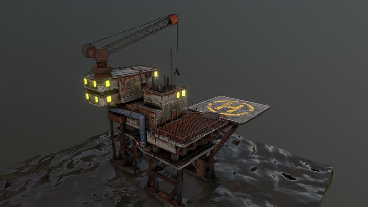 Oil Rig 3D Model