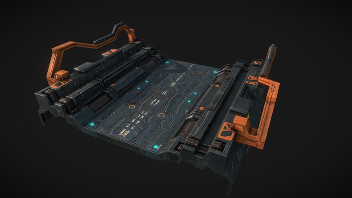 Low poly sci fi road patch environment asset 3D Model