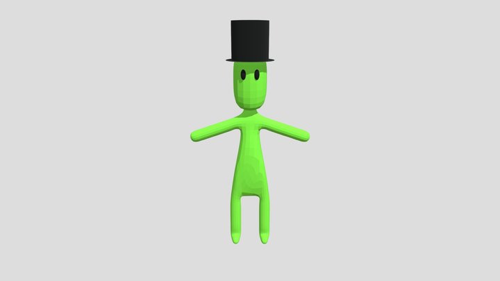 Alien with top hat 3D Model