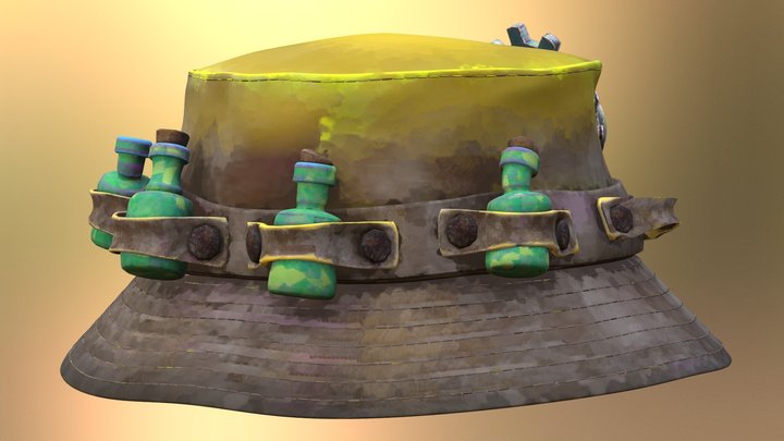 Ghibli style bucket hat 3D Model